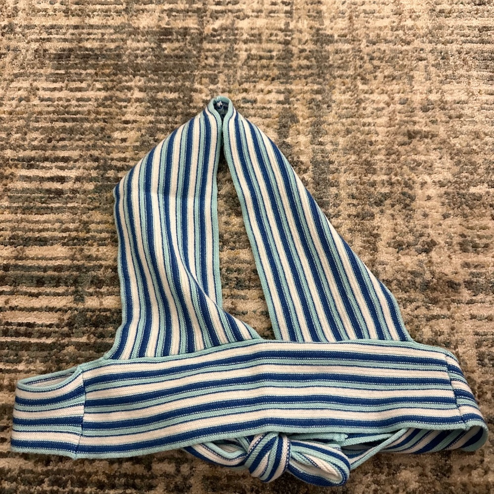 Striped Tie Back Halter Crop Top